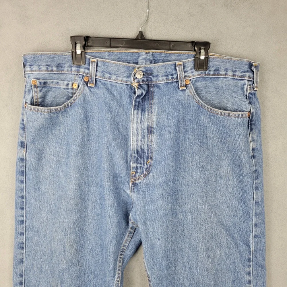 Levi's 505 Jeans Men 40x30 Blue Denim Cotton Light Wash Regular Fit Straight Leg